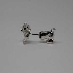 Dog Impalement Earrings (Silver)